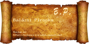 Balázsi Piroska névjegykártya